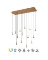 ANDRÓMEDA * Colgante Cuadrado 14xLED 5W 3000K W/T Cristal